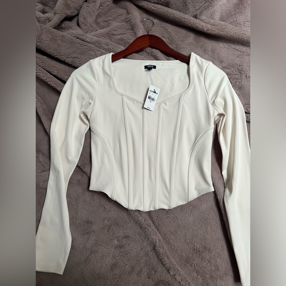 Express long sleeve corset top